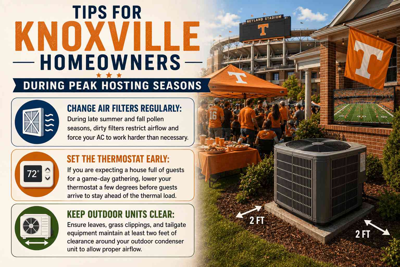 Game Day Comfort: Living Near Neyland Stadium & Keeping Your Home Cool Year-Round 3 Game Day Comfort: Living Near Neyland Stadium & Keeping Your Home Cool Year-Round