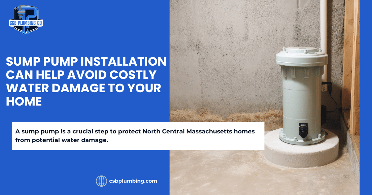 A newly installed Sump Pump in a Tewksbury, Ma home.
