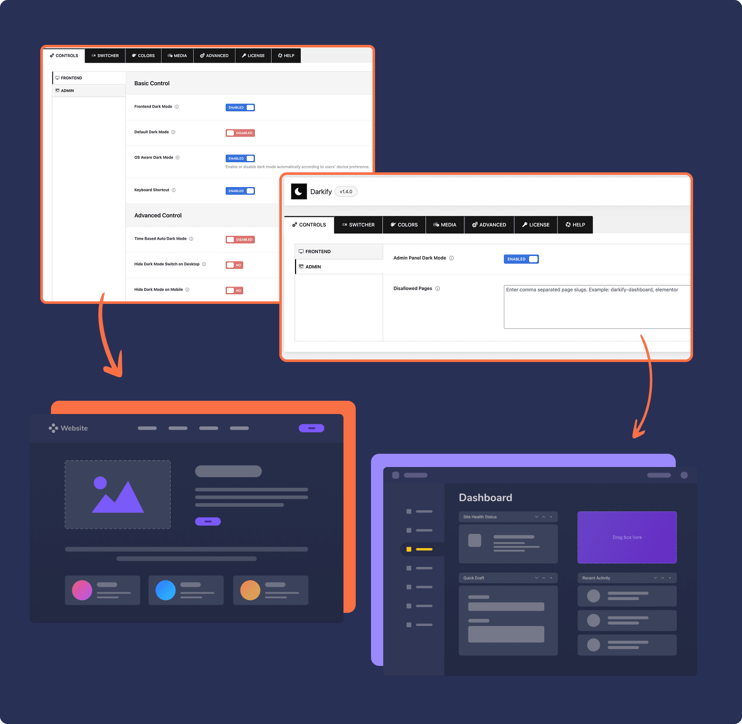 WordPress Dark Mode Controls - Darkify Plugin