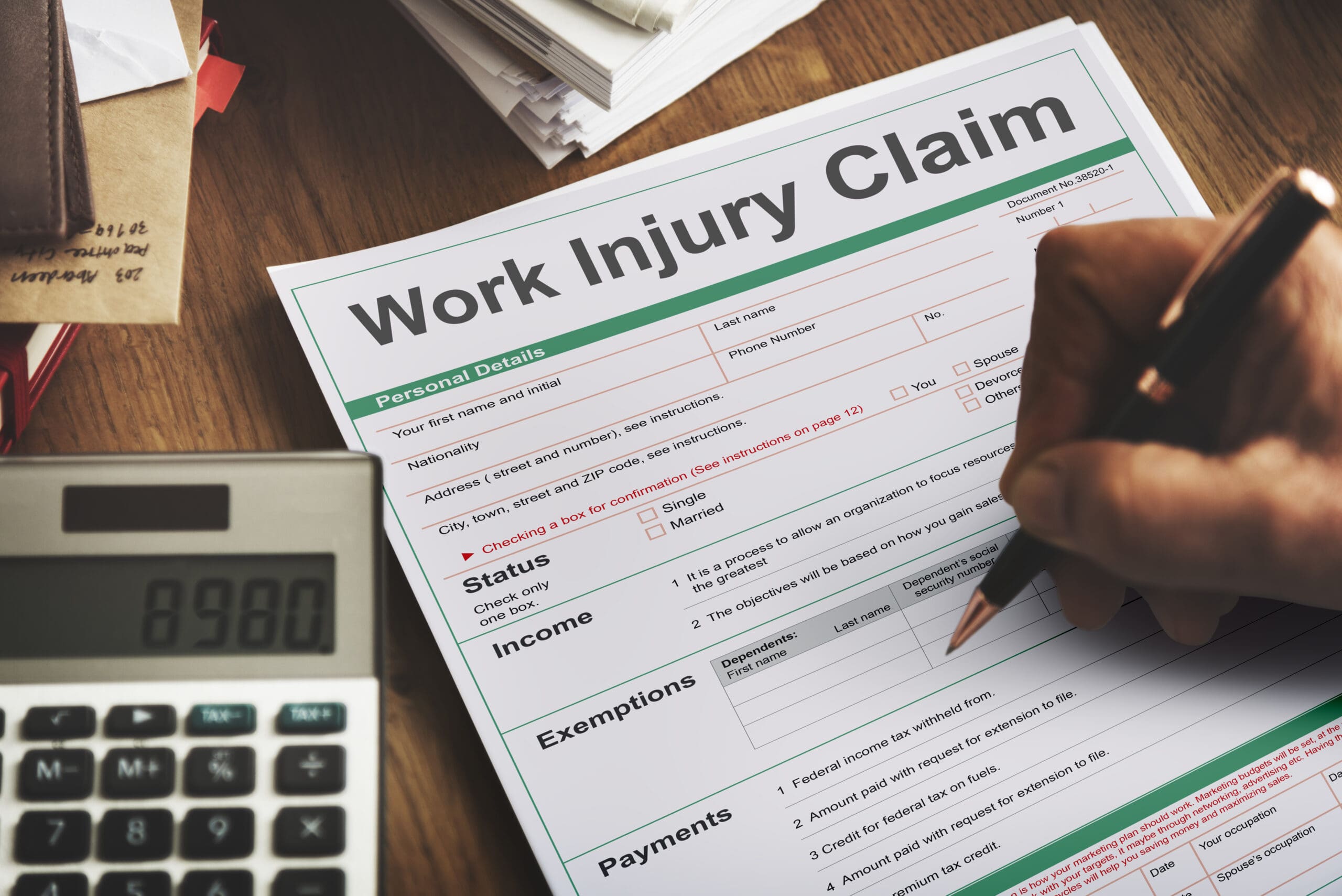 Work Injury Compensation Claim Form Concept workers compensation claims