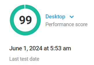 Speed Test report score