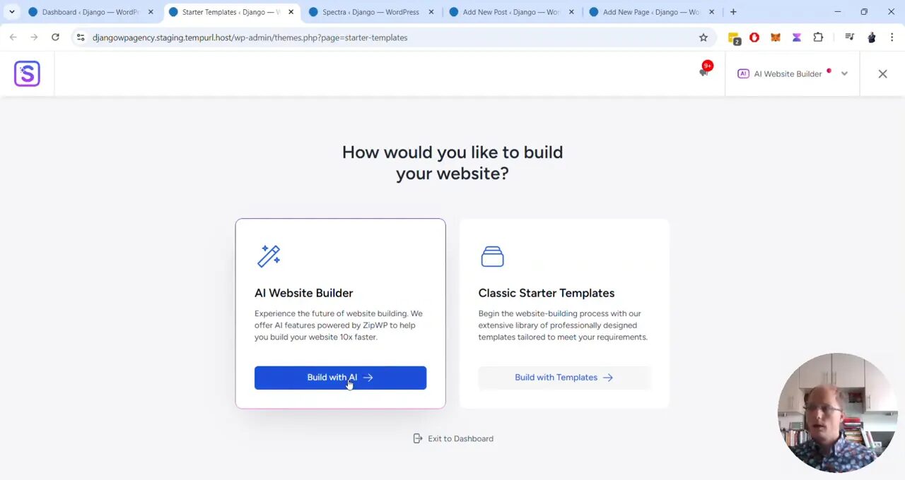 Build Your Freelance Website with WordPress AI in Under 60 Minutes Selecting a template for your website