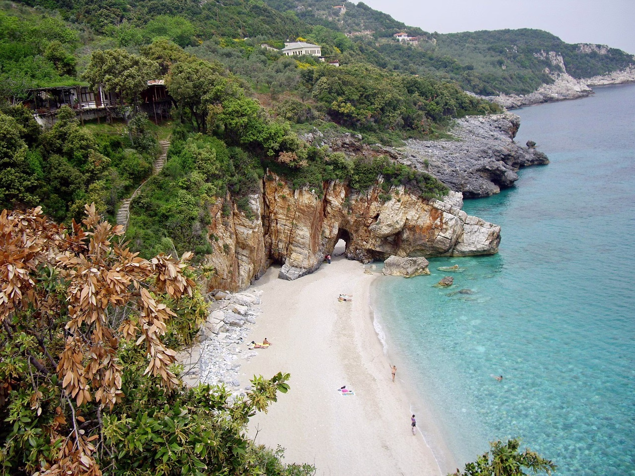 A small beach and cove on the Pelion coast
