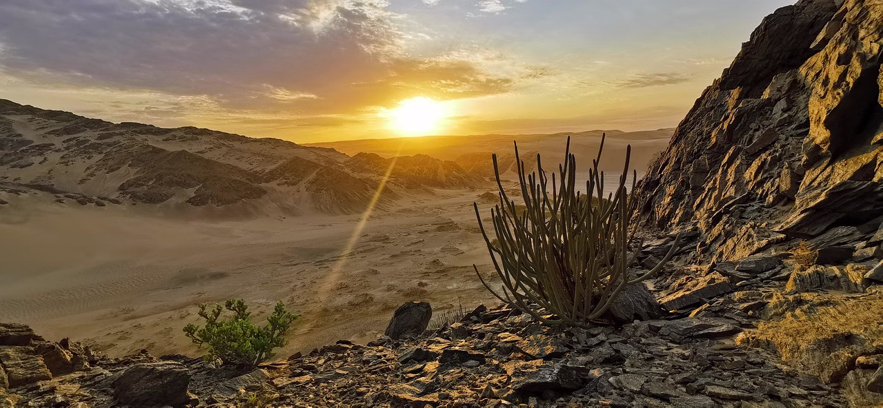 Sand and sea on the Skeleton Coast of Namibia