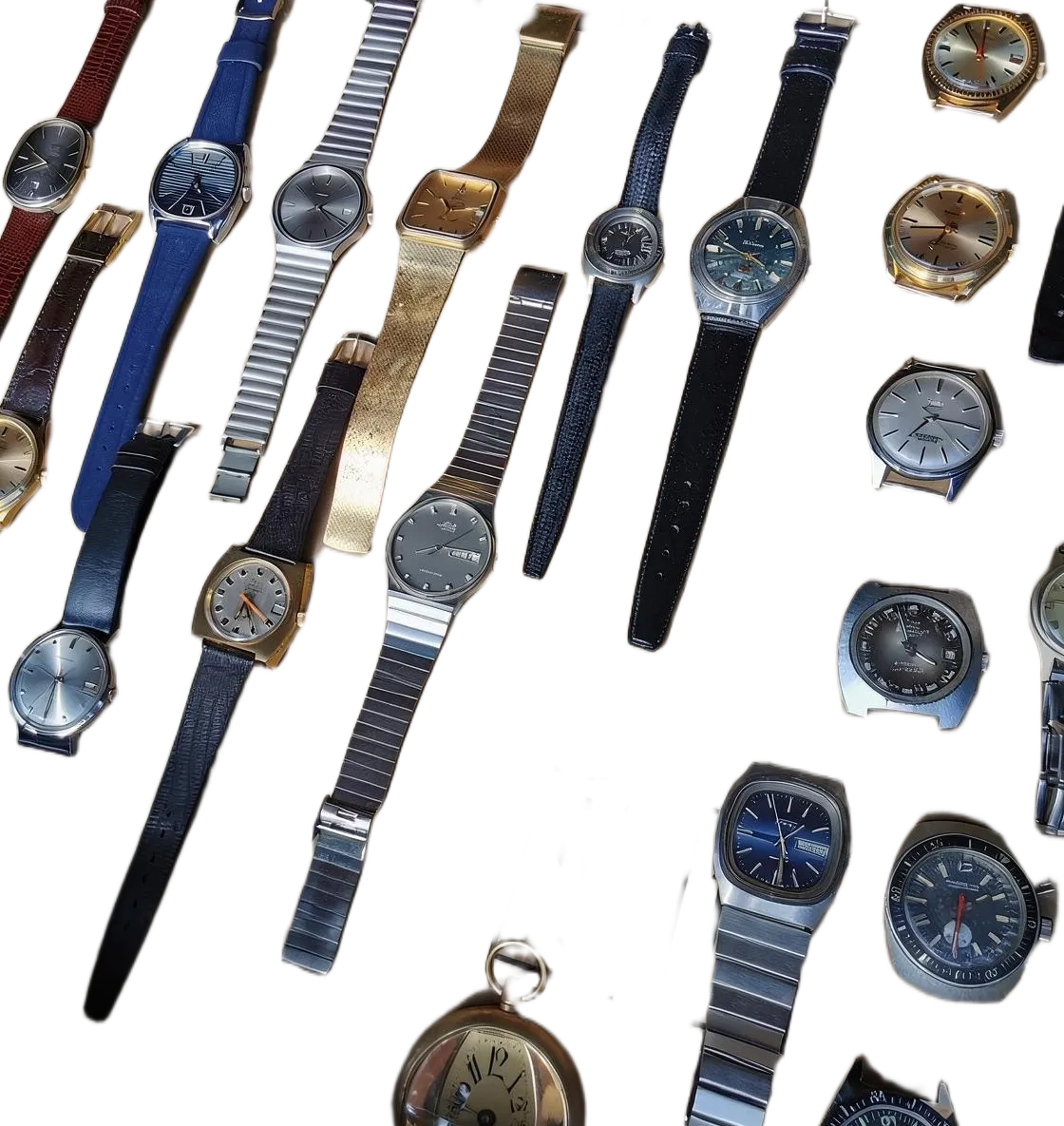 Collection de montres vintage avec bracelets variés