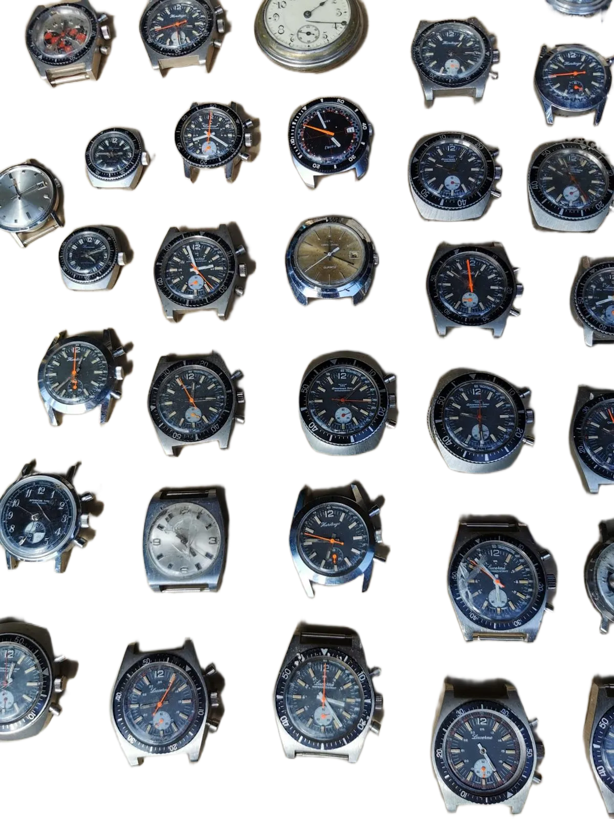 Collection de montres-bracelets vintage chronographes variés