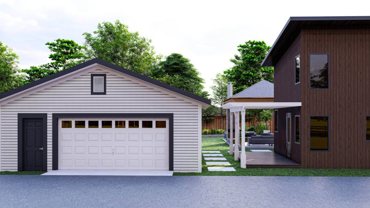A house with a garage