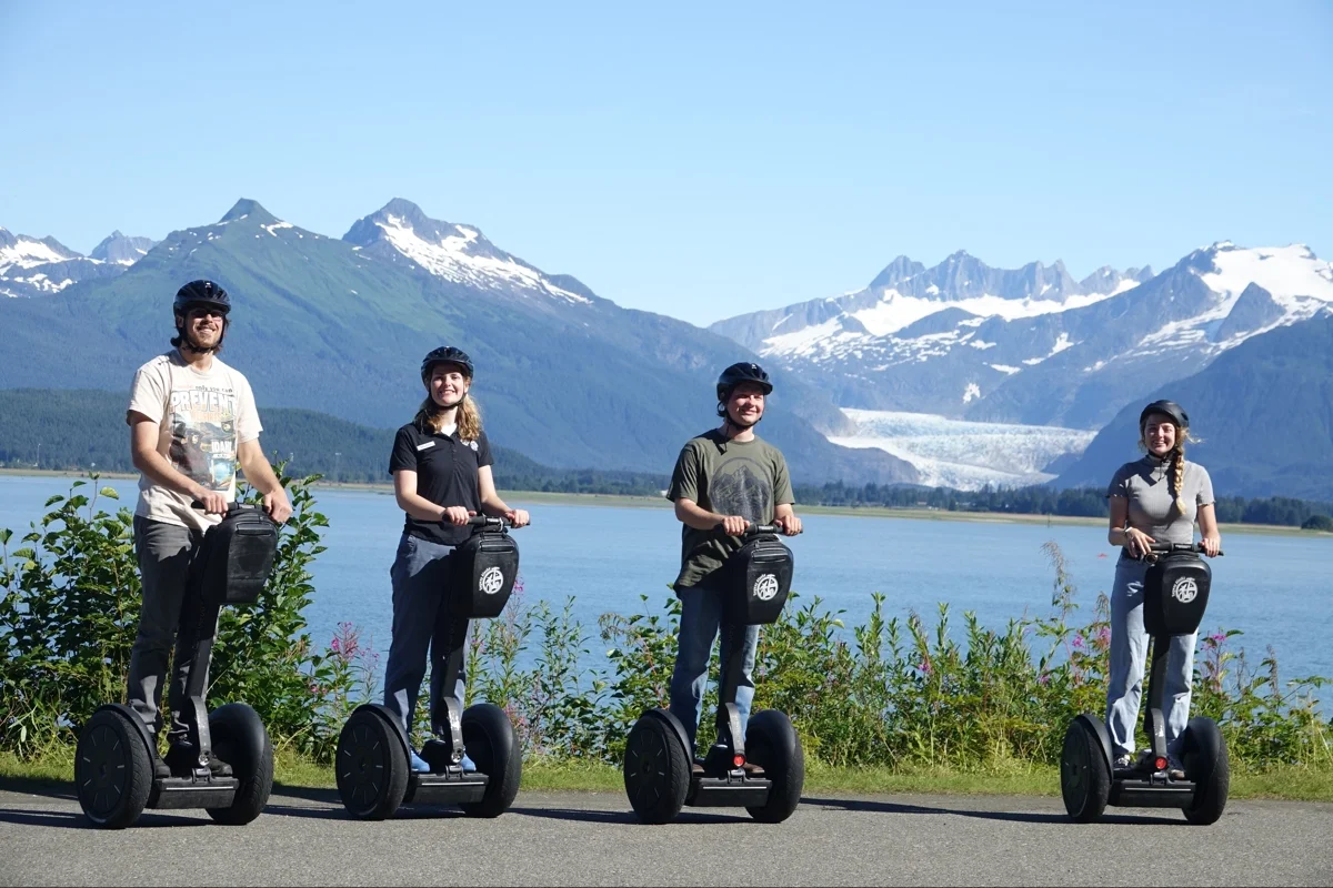 Your Ultimate Travel Guide to the Best Places to Visit in Alaska 4 Juneau coastal segway smiling group glacier 1200x800 1