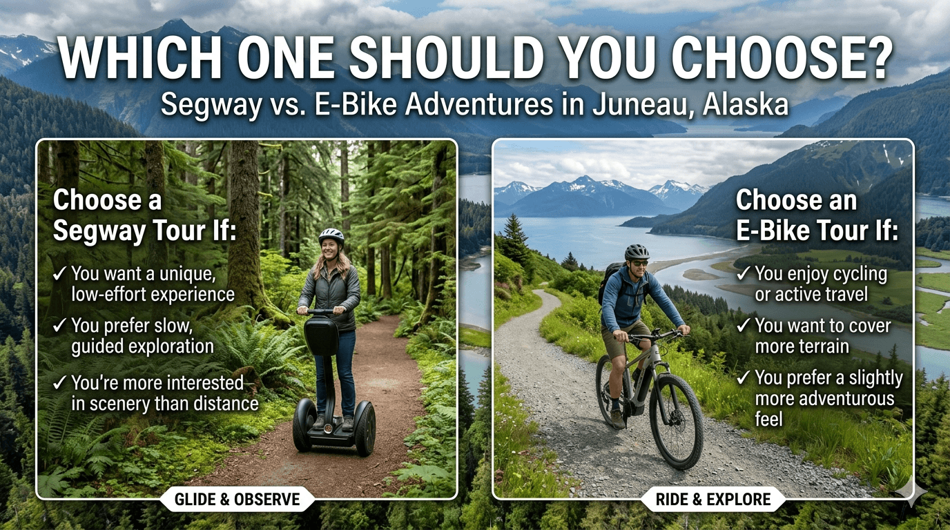 Segway vs. E-Bike: Which Electric Adventure is Right for Your Juneau Shore Excursion? 1 Which One Should You Choose?