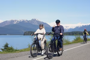 Alaska-Rainforest-eBike-Tour-Fun-Couple-Experience Alaska Rainforest eBike Tour Fun Couple