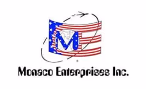 Monaco logo featuring a stylized design, likely representing the brand's identity, with clean lines and a modern aesthetic.
