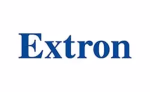 Extron logo on a white background, representing a partnership with JSC Systems.