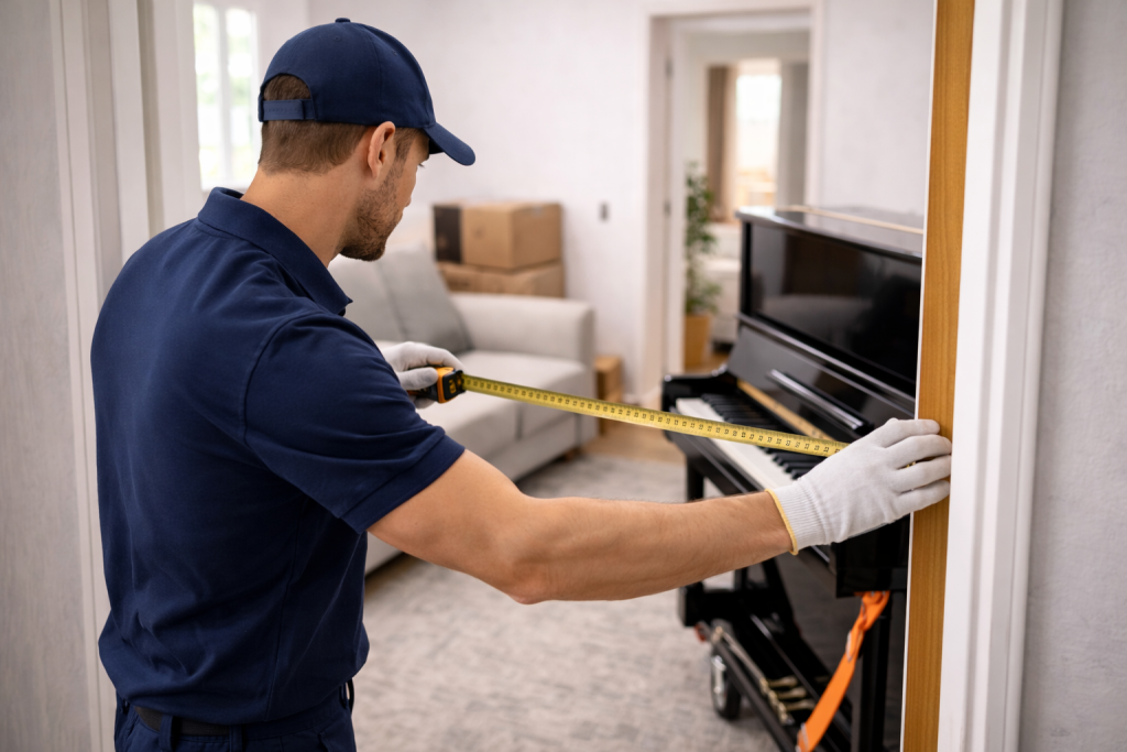 measuring doorway before planning a piano move