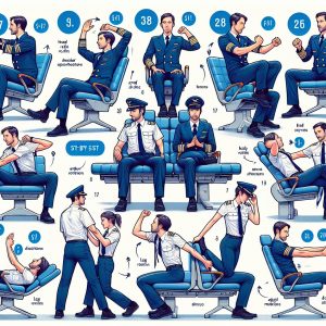 Aspiring commercial pilot practicing chair flying techniques.