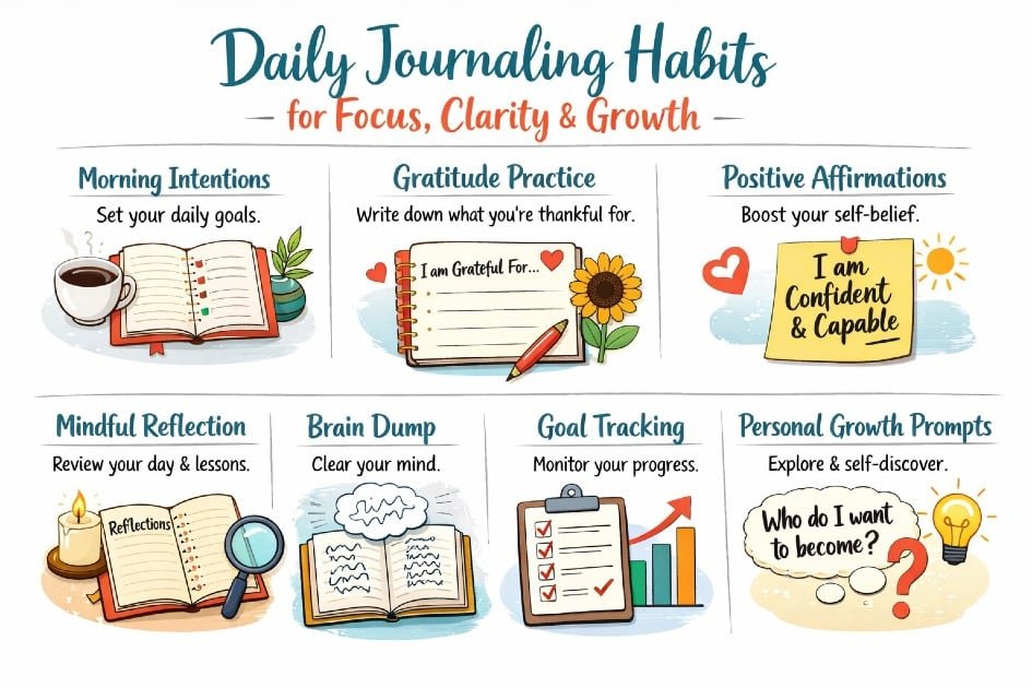 Daily journaling habits that boost focus, clarity, and personal growth.