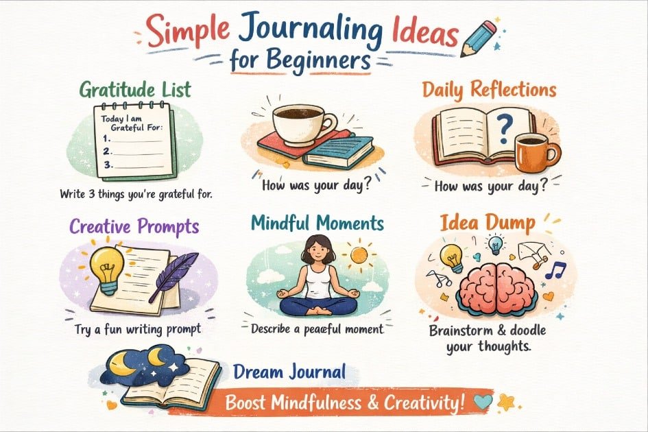 Simple journaling ideas for beginners to boost mindfulness and creativity.