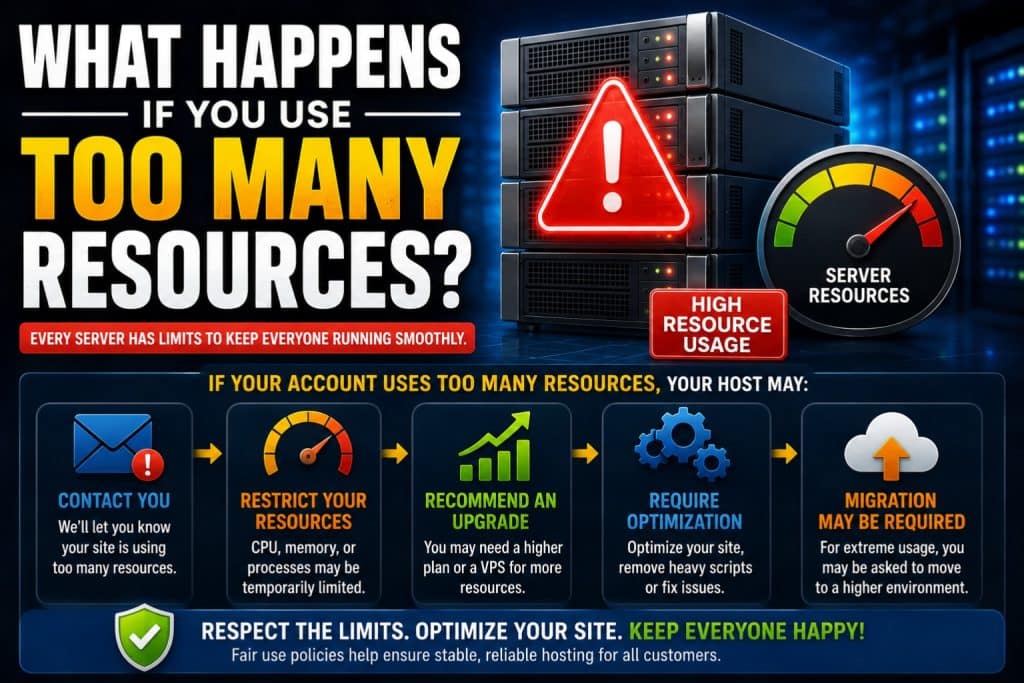 Web hosting resource limit infographic hostrite news Unlimited web hosting what happens if you use too many resources