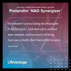 Protandim NAD Synergizer Testemunho Jackie Kilby 1080x1080png