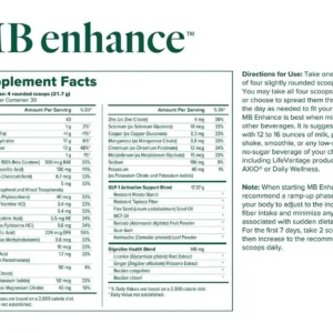 MindBody System MB enhance supplement facts