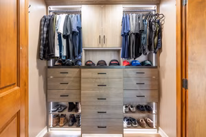 Men’s custom closet Custom shoe storage