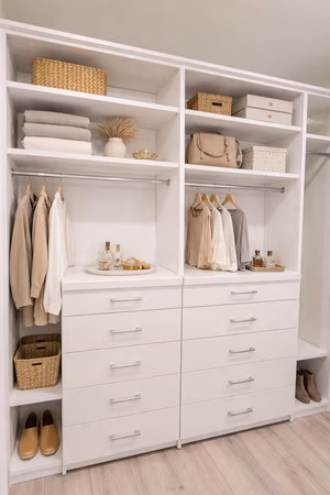 Closet designers in orange county Image of a professionally styled designer closet