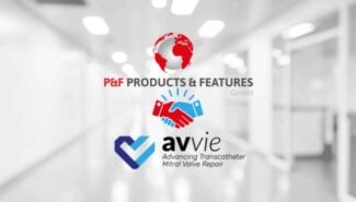 P&F products & features logo stacked with handshake icon and AVVie logo