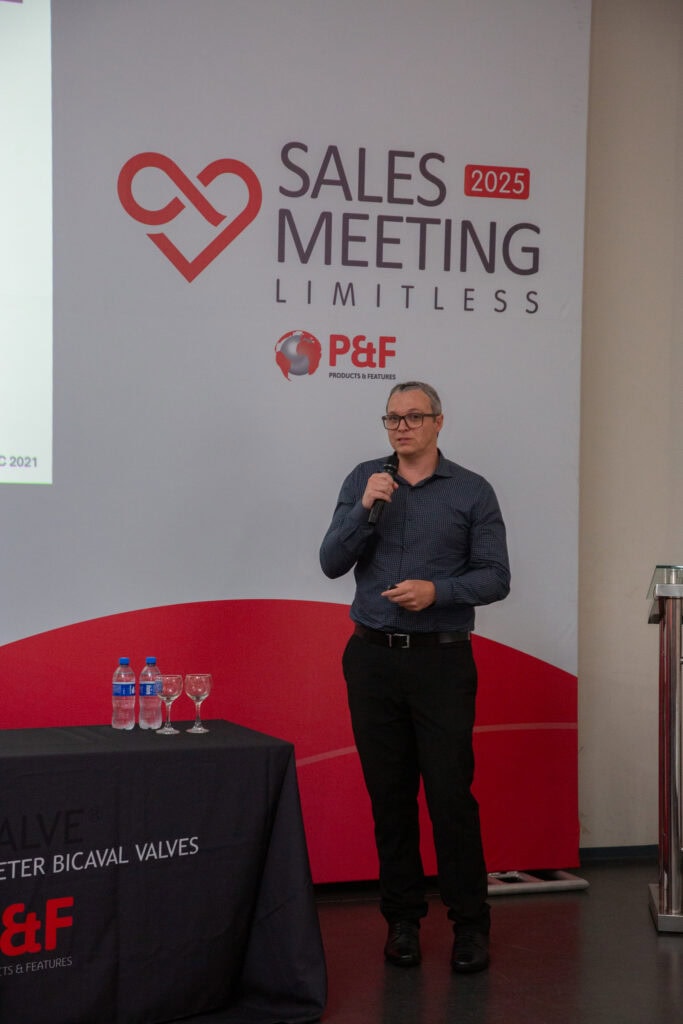 P&F Brazil team member speaking at the 2025 Sales Meeting