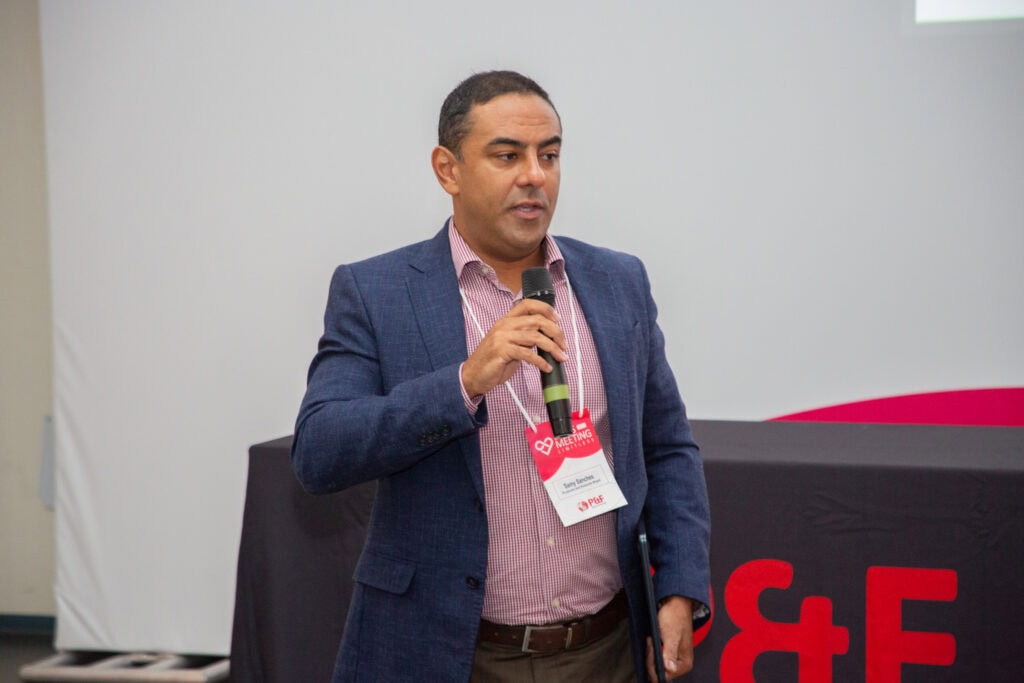 P&F Brazil team member speaking at the 2025 Sales Meeting