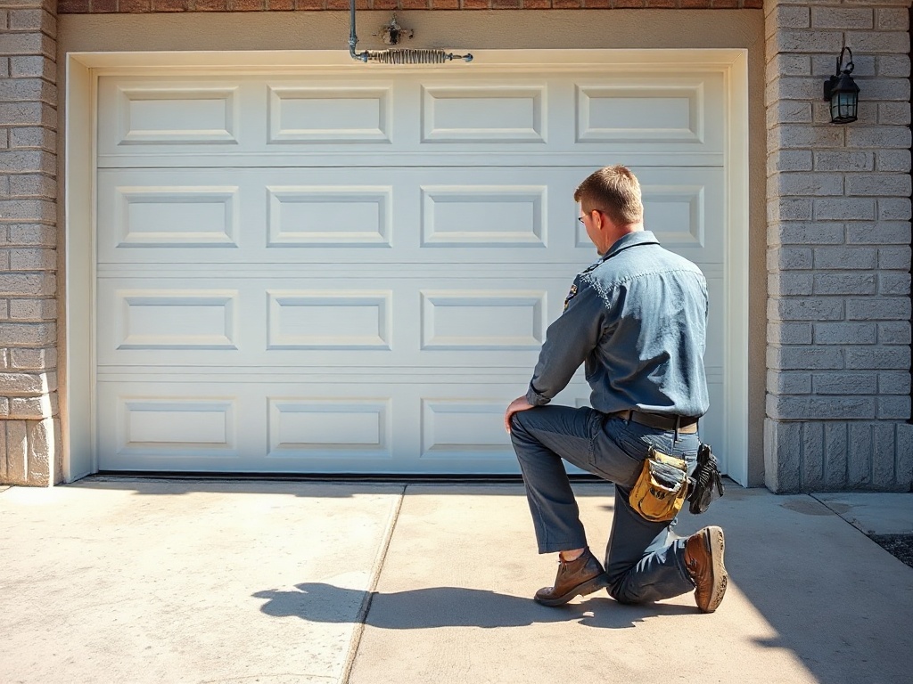 Don't Ignore a Shaking Garage Door — Here's How to Fix It Safely A garage door technician inspecting a torsion spring during a same day garage door repair call at a residential home in the Southwest