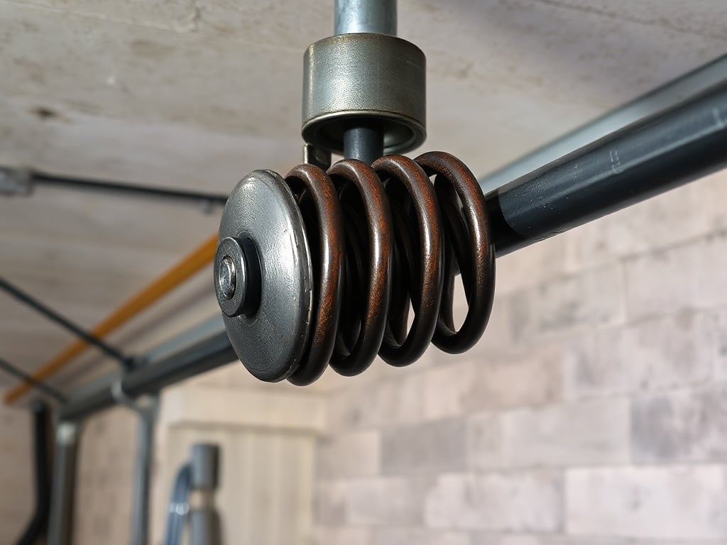 That Loud Snapping Noise From Your Garage Door? Here's What's Really Going On Worn torsion spring on a garage door shaft that required emergency garage door repair due to stress and desert heat damage