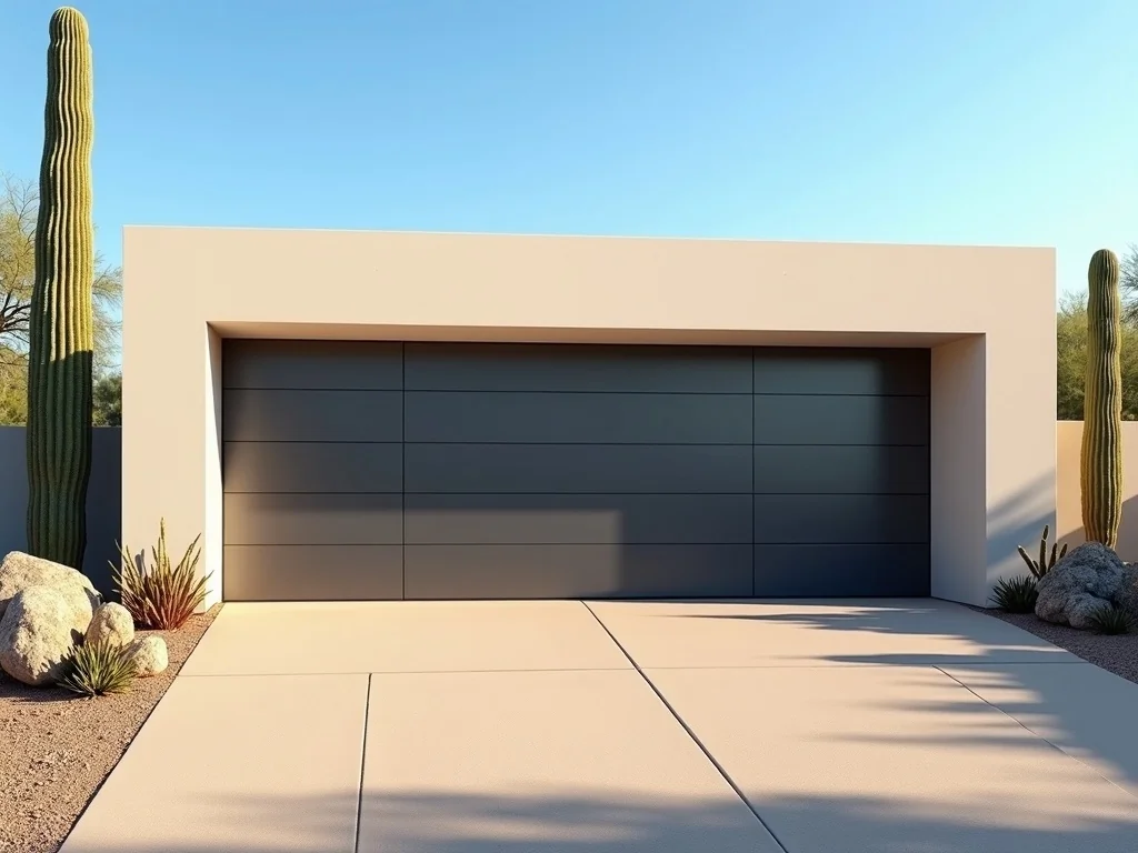 Carefree, AZ A newly installed garage door on a custom estate home in Carefree Arizona near Tom Darlington Drive, showcasing quality garage door installation service