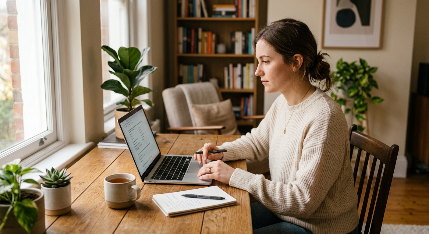 Patient completing the Social Interaction Anxiety Scale on a laptop