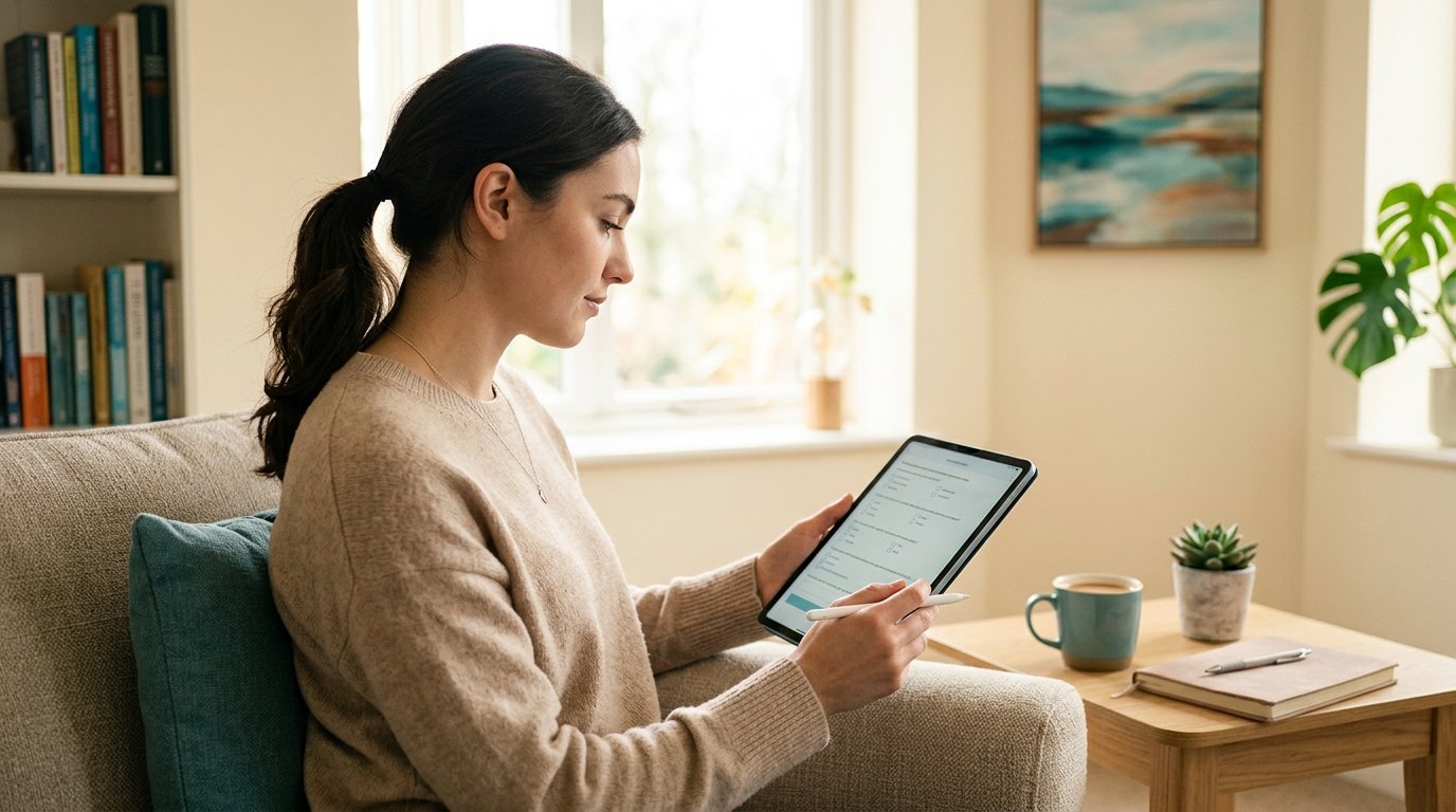 Compassionate telehealth provider discussing PHQ-9 suicide risk item with patient