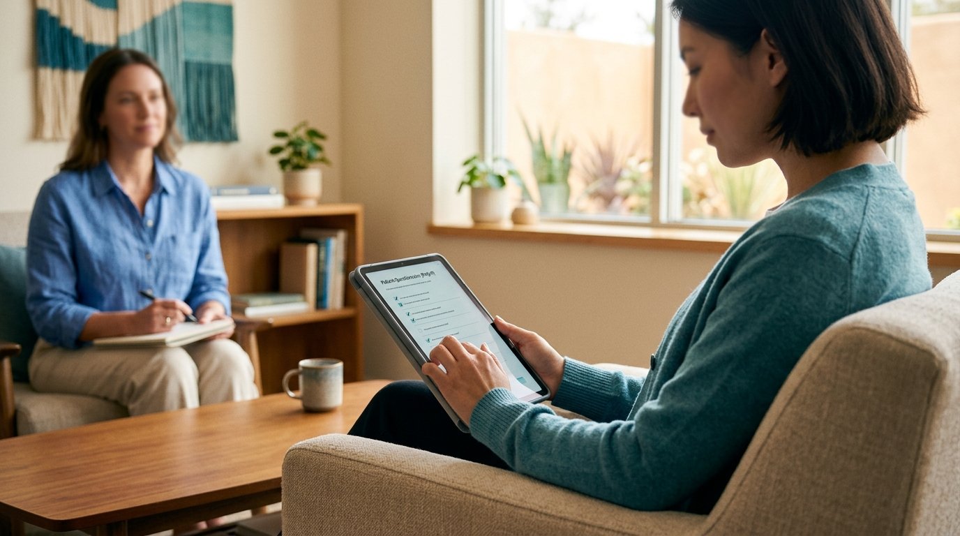 Telehealth psychiatric evaluation to interpret PHQ-9 depression score in clinical context