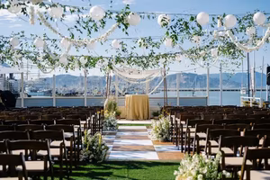 The Bayside Patio Wedding Setup