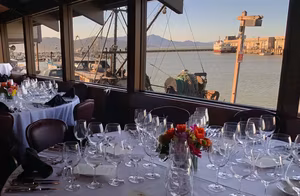 Table settings with the bay in the background