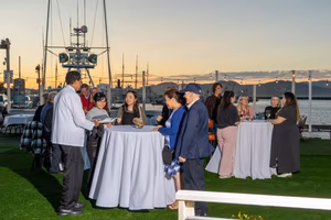 People enjoying the Bayside Patio at Scoma's Restaurant