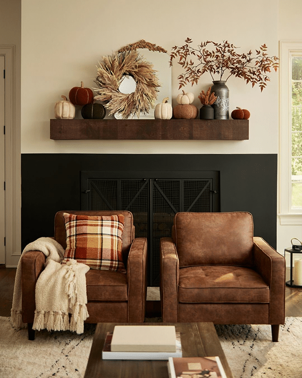 earthy fall living room by Kirklands