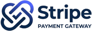 Home 1 Stripe payment gateway logo featuring the blue intertwined symbol and the word Stripe**.