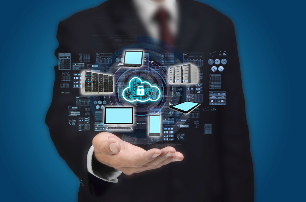 Businessman,Hand,Showing,A,Secure,Internet,Cloud,Technology,Network