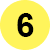 Termites 6 Yellow circle with the number 6 in black, representing a numbered icon for step or category in pest control services.