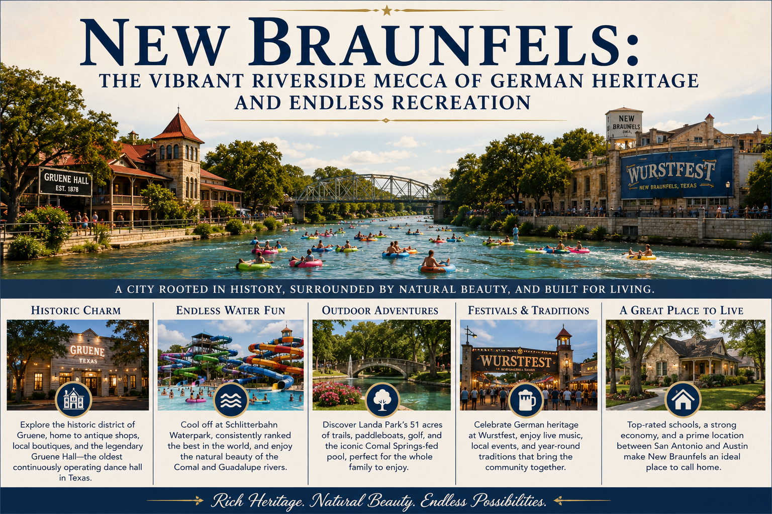 New Braunfels: The Vibrant Riverside Mecca of German Heritage and Endless Recreation New Braunfels: The Vibrant Riverside Mecca of German Heritage and Endless Recreation
