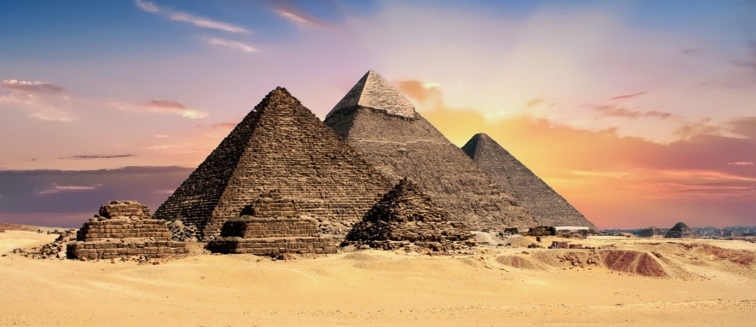 Great Pyramids of Giza at sunset | Travel Egypt now