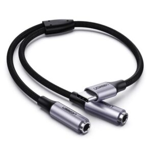 UGREEN 30732 USB TYPE-C TO 3.5MM 2 FEMALE AUDIO CABLE