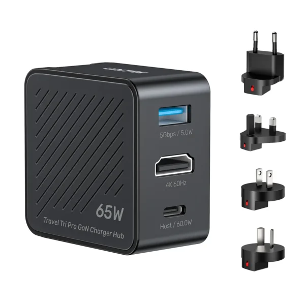 UNITEK P1242ABK01 Travel Tri Pro 65W 3 in 1 GaN Charger Hub.webp
