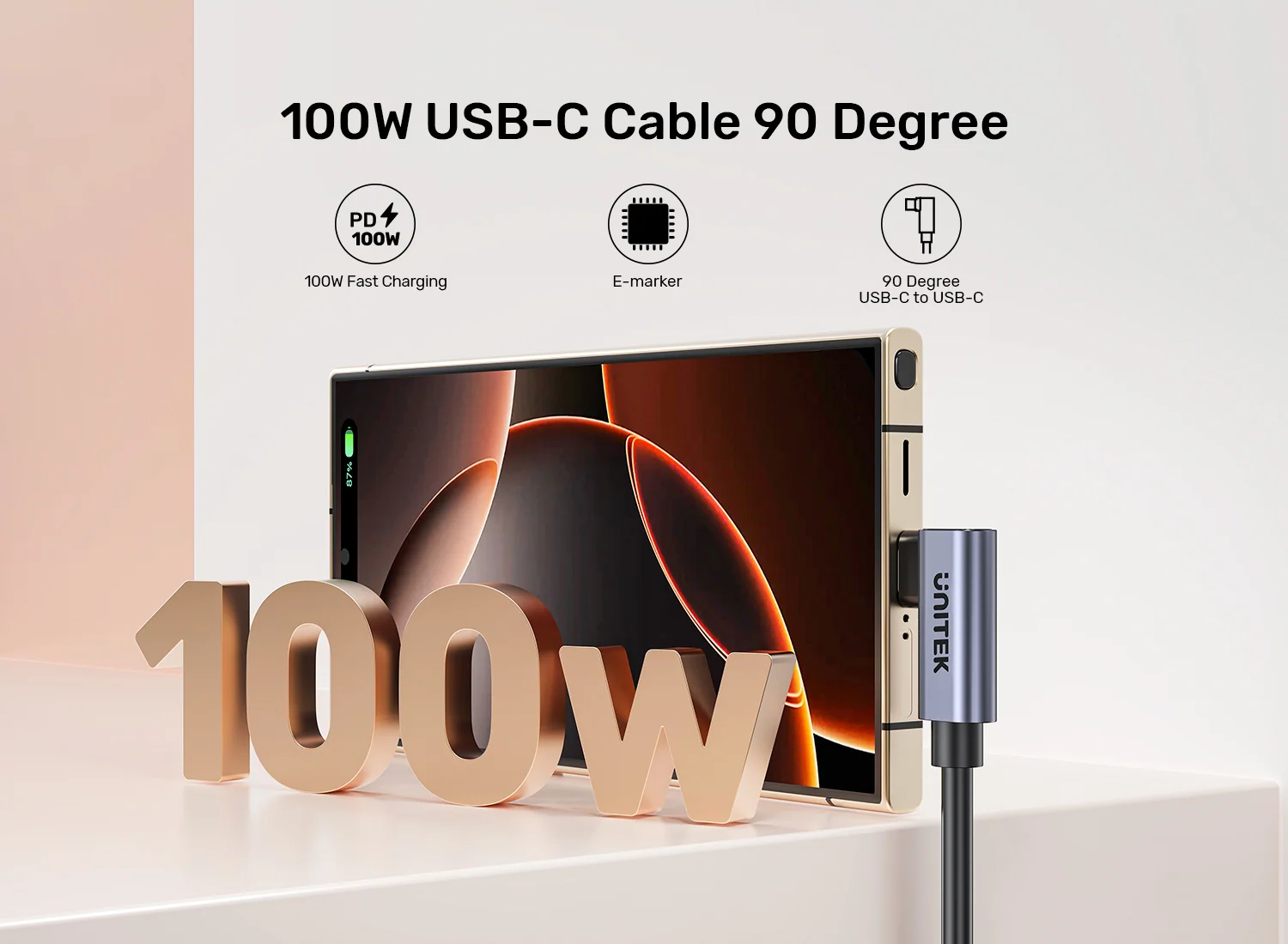 UNITEK C14147ABK01 1M USB C to USB C 100W Fast Charging Cable 1 Meter 001 UNITEK C14147ABK01 1M USB C to USB C 100W Fast Charging Cable 1 Meter 001