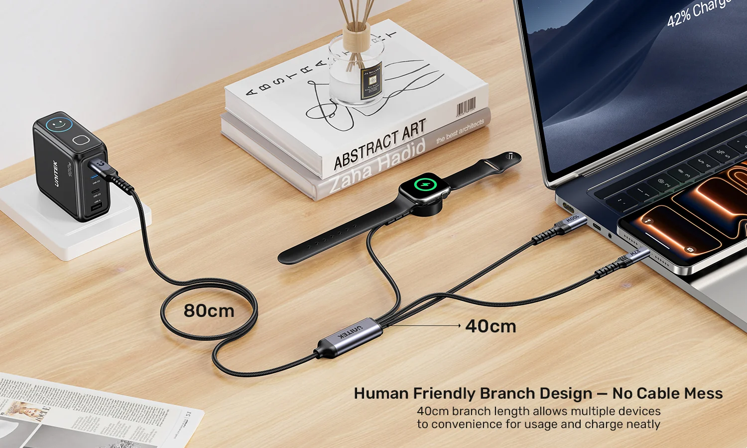 UNITEK C14180AGY01 1.2M 3 in 1 cable offers 100W USB C PD, 27W Lightning, 2.5W Apple Watch 004 UNITEK C14180AGY01 1.2M 3 in 1 cable offers 100W USB C PD, 27W Lightning, 2.5W Apple Watch 004