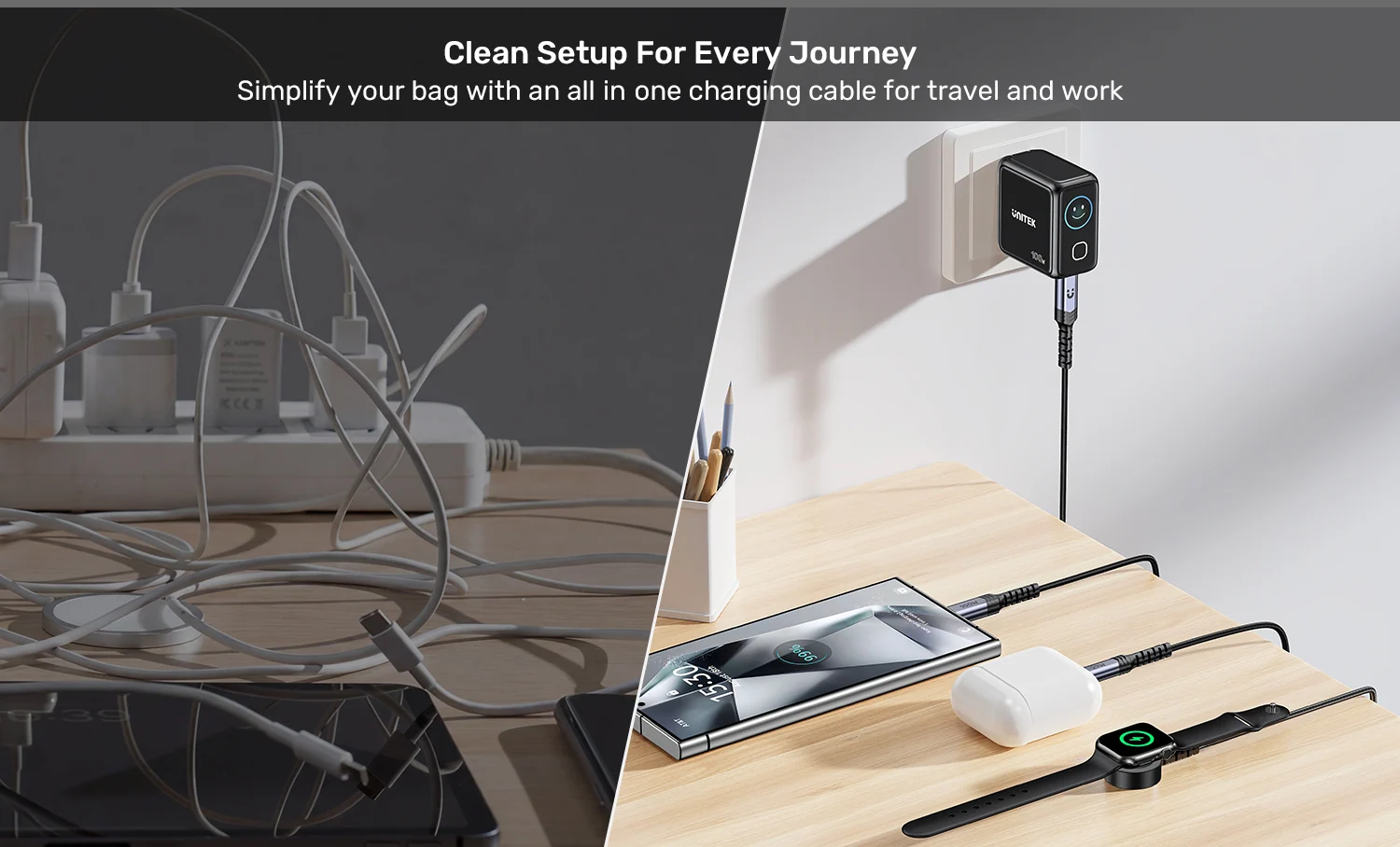UNITEK C14180AGY01 1.2M 3 in 1 cable offers 100W USB C PD, 27W Lightning, 2.5W Apple Watch 005 UNITEK C14180AGY01 1.2M 3 in 1 cable offers 100W USB C PD, 27W Lightning, 2.5W Apple Watch 005