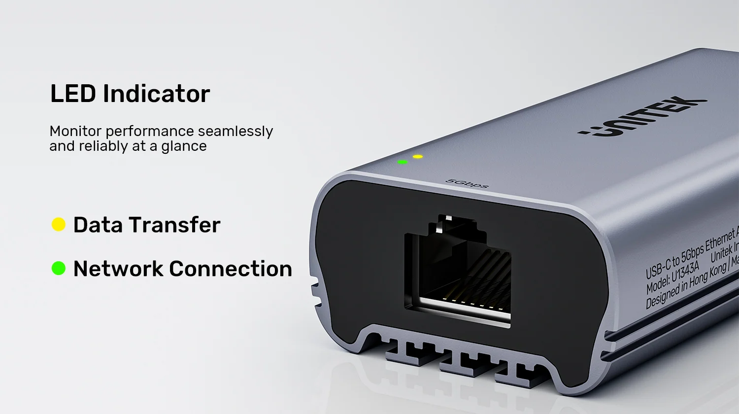 UNITEK U1343AGY01 USB C to 5Gbps Ethernet Adapter 004 UNITEK U1343AGY01 USB C to 5Gbps Ethernet Adapter 004