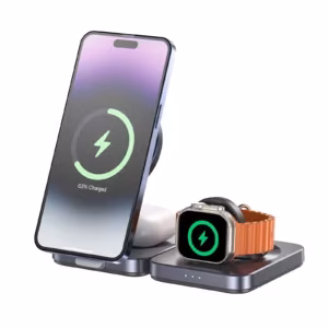 UNITEK P1300AGY01 Qi2 Foldable 3 in 1 Charging Station 15W MagSafe Wireless Charger